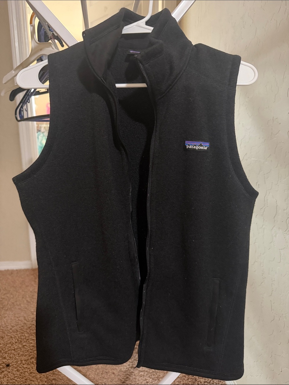 Patagonia Black Women's Waffle Knit Vest with Zip